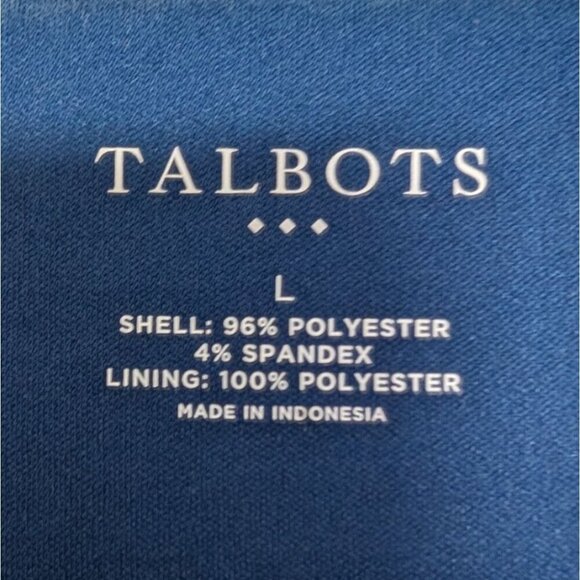 Talbots Factory Floral Blouson Dress Womens Size Large Blue Draped Cowl Neck - Picture 6 of 10